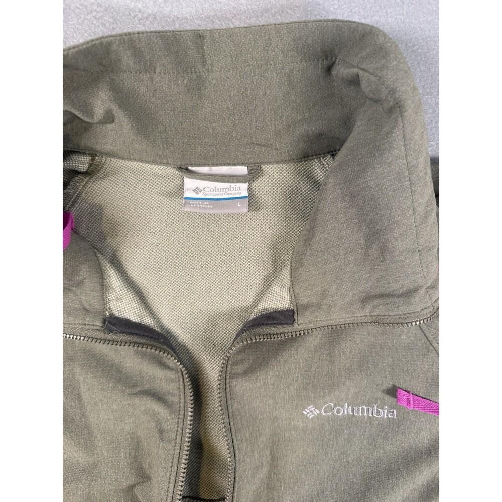 Columbia Womens Green Zip Up Jacket W/Pockets Size L Extra Small  Windbreaker